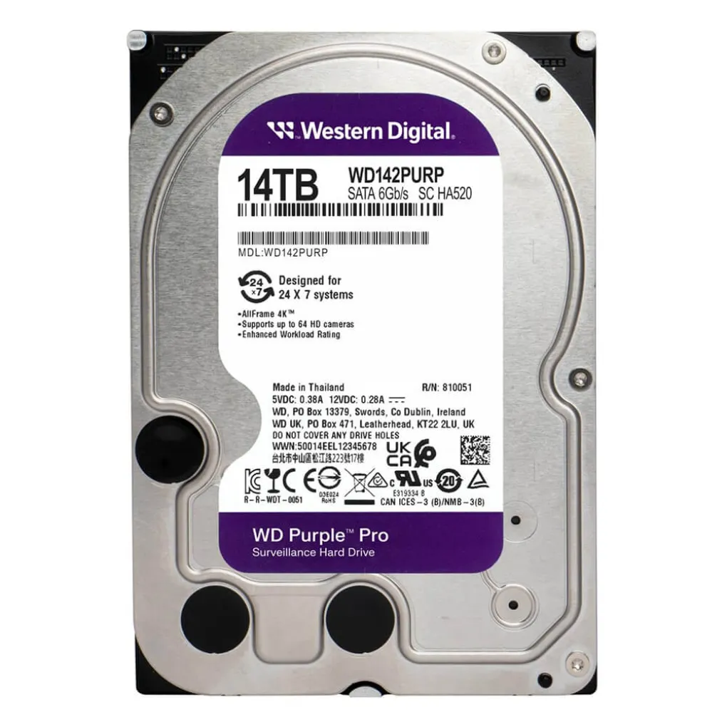 Жесткий диск 3.5" 14TB 256MB Western Digital Purple (WD142PURP)- Фото 2